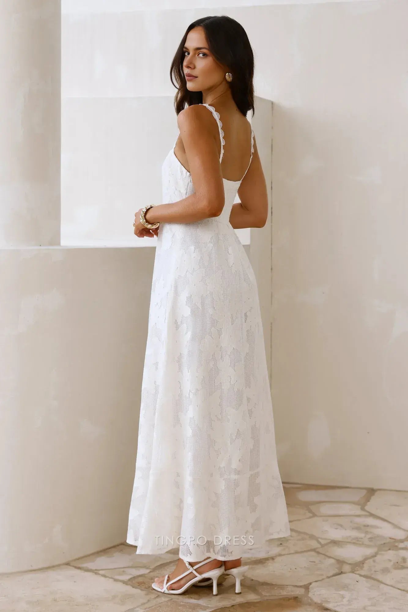 Romantic A-Line Square Sleeveless Corset Ankle-Length prom dress
